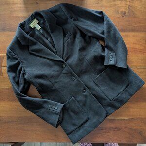 Eddie Bauer Women's Wool Blend Classic Relaxed Oversized Blazer in Black L Tall